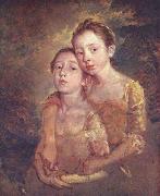 Thomas Gainsborough Two Daughters with a Cat USA oil painting artist